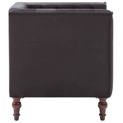 Fauteuil chaise siège lounge design club sofa salon avec revêtement en velours noir 1102159/3 - 1102159/3 - 3000141241307