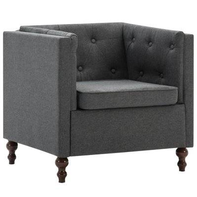 Fauteuil chaise siège lounge design club sofa salon revêtement en tissu gris foncé 1102345 - 1102345 - 3001496148143