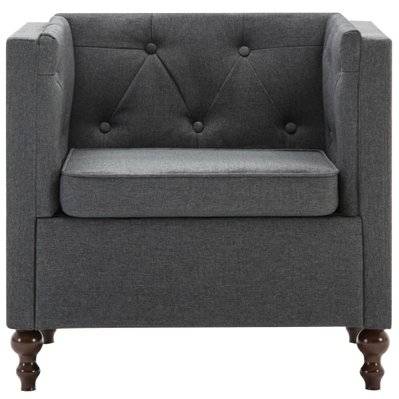 Fauteuil chaise siège lounge design club sofa salon revêtement en tissu gris foncé 1102345 - 1102345 - 3001496148143