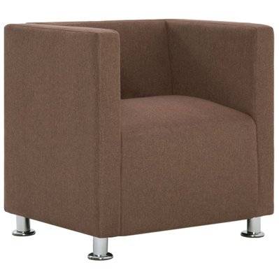 Fauteuil chaise siège lounge design club sofa salon cube marron polyester 1102268 - 1102268 - 3001503898597