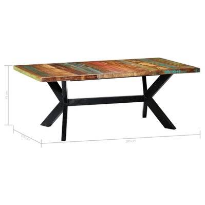 Table de salon salle à manger dîner design 200 cm bois de récupération solide 0902257 - 0902257 - 3001992618577