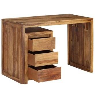 Bureau table meuble travail informatique bois massif de sesham 110 cm 0502148