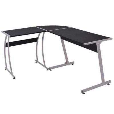 Bureau table meuble travail informatique de coin en forme de L noir 0502081 - 0502081 - 3002308864671