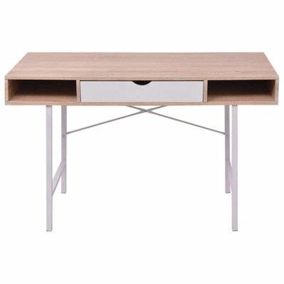 Bureau table meuble travail informatique bureau avec 1 tiroir chêne et blanc 0502072 - 0502072 - 3002308546089