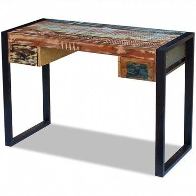 Bureau table meuble travail informatique bois de récupération massif 0502082 - 0502082 - 3002306766397