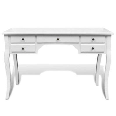 Bureau table meuble travail informatique français en bois avec pieds courbés et 5 tiroirs 0502073 - 0502073 - 3002307650145