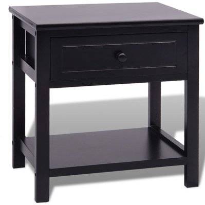 Table de nuit chevet commode armoire meuble chambre bois noir 1402151 - 1402151 - 3001386912434