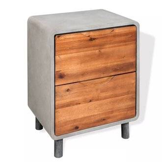 Table de nuit chevet commode armoire meuble chambre bois d'acacia massif 40 x 30 x 50 cm 1402118