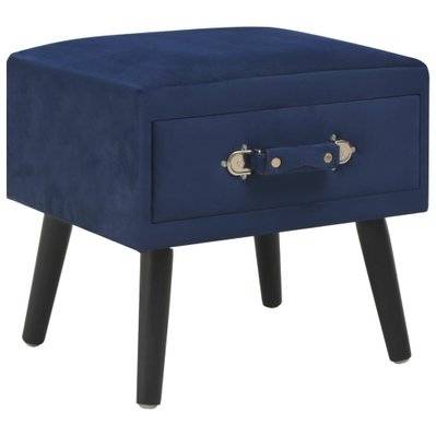 Table de nuit chevet commode armoire meuble chambre bleu 40x35x40 cm velours 1402067 - 1402067 - 3001395365559