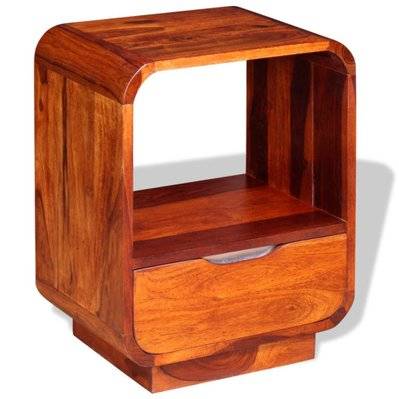 Table de nuit chevet commode armoire meuble chambre avec tiroir bois de sesham 40 x 30 x 50 cm 1402014 - 1402014 - 3001400825191