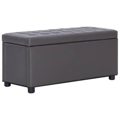 Banquette pouf tabouret meuble pouf de rangement 87 cm gris synthétique 3002153 - 3002153 - 3001453095978