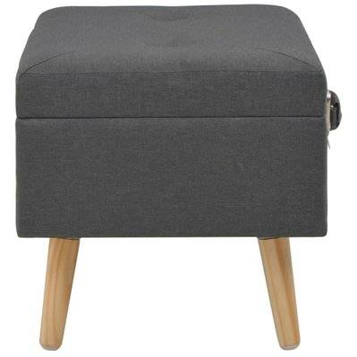 Banquette pouf tabouret meuble tabouret de rangement 40 cm gris foncé tissu 3002158 - 3002158 - 3001452088926