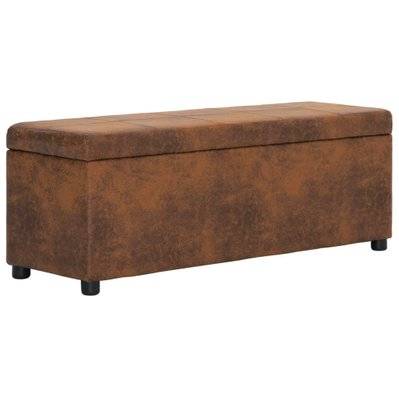Banquette pouf tabouret meuble banc avec compartiment de rangement 116 cm marron synthétique 3002154 - 3002154 - 3001452914317