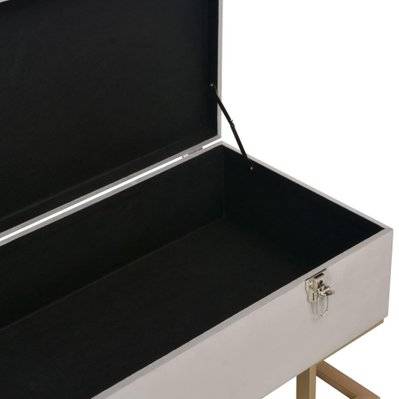 Banquette pouf tabouret meuble banc avec compartiment de rangement 105 cm gris velours 3002134 - 3002134 - 3001455477048