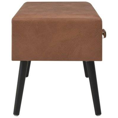 Banquette pouf tabouret meuble banc avec tiroirs 80 cm marron foncé synthétique 3002159 - 3002159 - 3001451942786