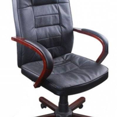Fauteuil chaise de bureau noir bois ergonomique classique luxe 0502010 - 0502010 - 3000043465856
