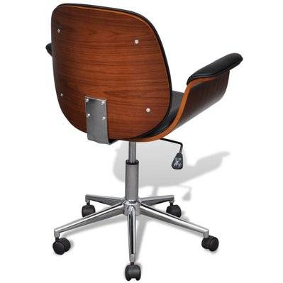 Fauteuil chaise siège de bureau luxe pivotant ergonomique avec accoudoir bois et noir 0502022 - 0502022 - 3000865079651