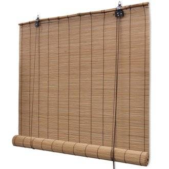 Store enrouleur bambou brun 150 x 220 cm fenêtre rideau pare-vue volet roulant 4102150
