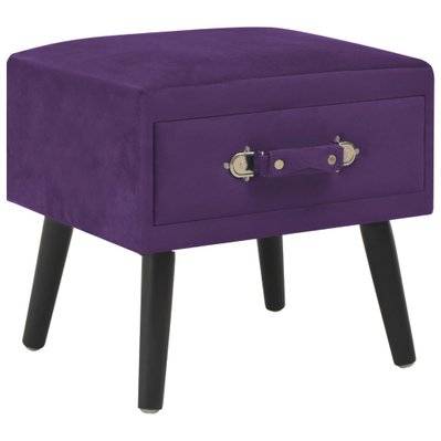 Table de nuit chevet commode armoire meuble chambre violet foncé 40x35x40 cm velours 1402063 - 1402063 - 3001395722352