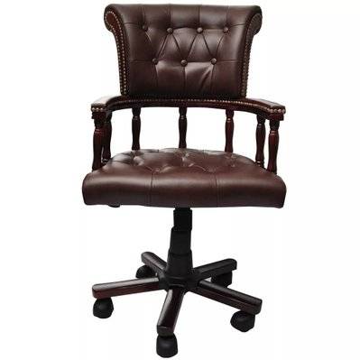 Fauteuil chaise siège de bureau en bois de noyer avec repose-tête luxe noir