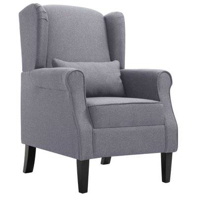 Fauteuil chaise siège lounge design club sofa salon gris foncé tissu 1102204/3 - 1102204/3 - 3000141582721