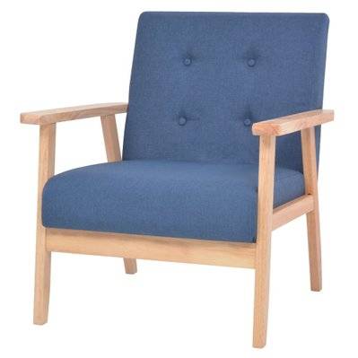 Fauteuil chaise siège lounge design club sofa salon tissu bleu 1102118/3 - 1102118/3 - 3000140921385