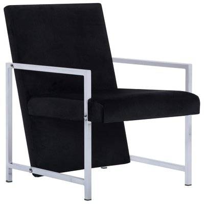 Fauteuil chaise siège lounge design club sofa salon avec pieds en chrome noir velours 1102279 - 1102279 - 3001502765166