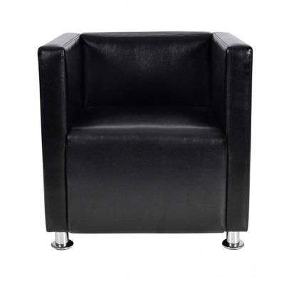 Fauteuil chaise siège lounge design club sofa salon de cube cuir synthétique noir 1102022/3 - 1102022/3 - 3000140047764