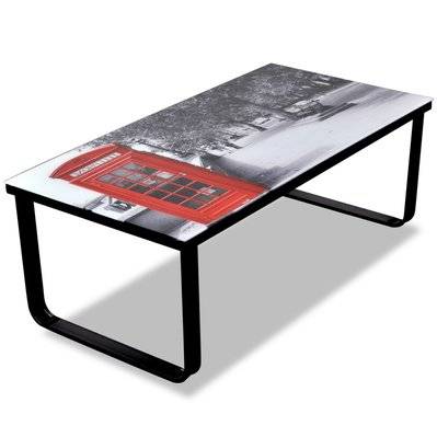 Table basse de salon design verre Londres 90 x 45 cm noir 0902030 - 0902030 - 3000222852231