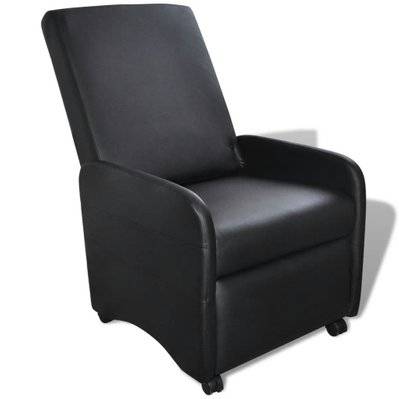 Fauteuil chaise siège lounge design club sofa salon pliable cuir synthétique noir 1102066/3 - 1102066/3 - 3000140431303