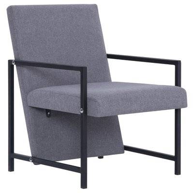 Fauteuil chaise siège lounge design club sofa salon avec pieds en chrome gris clair tissu 1102277/2 - 1102277/2 - 3000111718983