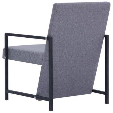Fauteuil chaise siège lounge design club sofa salon avec pieds en chrome gris clair tissu 1102277/2 - 1102277/2 - 3000111718983
