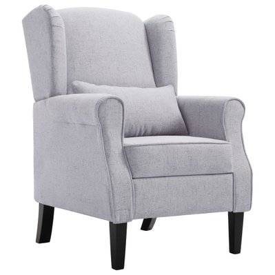 Fauteuil chaise siège lounge design club sofa salon gris clair tissu 1102203/3 - 1102203/3 - 3000141581304