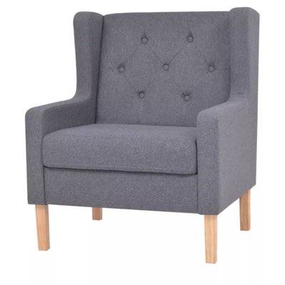 Fauteuil chaise siège lounge design club sofa salon tissu gris 1102324 - 1102324 - 3001498299898