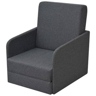 Fauteuil chaise siège lounge design club sofa salon " convertible 595 x 72 x 725 cm tissu gris foncé 1102089/3 - 1102089/3 - 3000140611309