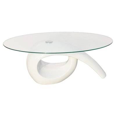 Table basse de salon salle à manger design blanche verre 115 x 64 cm 0902016 - 0902016 - 3000081030139