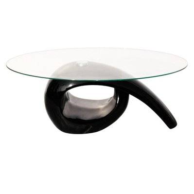 Table basse de salon salle à manger design noir verre 115 x 64 cm 0902017 - 0902017 - 3000081024510
