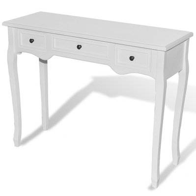 Coiffeuse blanche avec 3 tiroirs meuble d'entrée design rétro 1402006 - 1402006 - 3000157857776