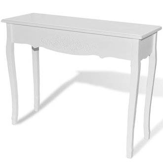 Coiffeuse table maquillage chambre salon meuble d'entrée 100 x 35 cm blanc 1402007