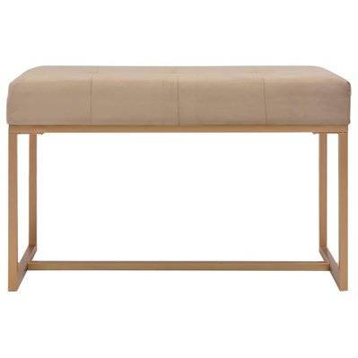 Banquette pouf tabouret meuble banc 80 cm beige velours 3002049 - 3002049 - 3001465330203