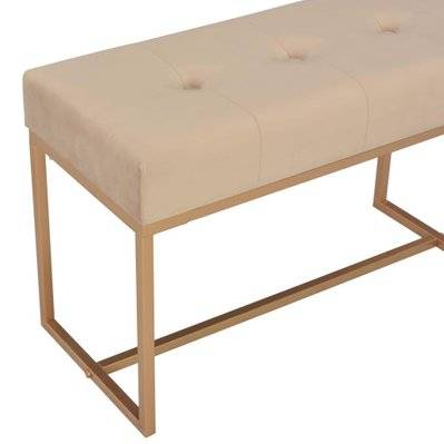 Banquette pouf tabouret meuble banc 80 cm beige velours 3002049 - 3002049 - 3001465330203
