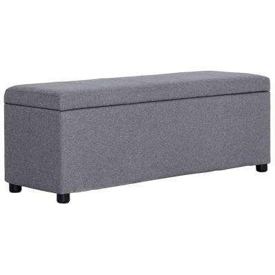 Banquette pouf tabouret meuble banc avec compartiment de rangement 116 cm gris clair polyester 3002051 - 3002051 - 3001465159361