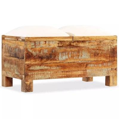 Banquette pouf tabouret meuble banc de rangement bois massif recyclé 80 cm 3002163 - 3002163 - 3001451432294