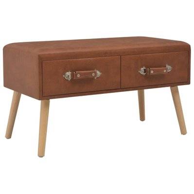 Banquette pouf tabouret meuble banc avec tiroirs 80 cm marron synthétique 3002131 - 3002131 - 3001455768542