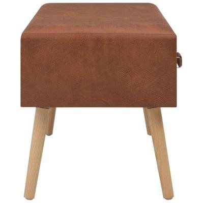 Banquette pouf tabouret meuble banc avec tiroirs 80 cm marron synthétique 3002131 - 3002131 - 3001455768542