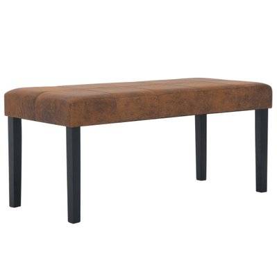 Banquette pouf tabouret meuble banc 106 cm marron synthétique daim 3002199 - 3002199 - 3001446767622