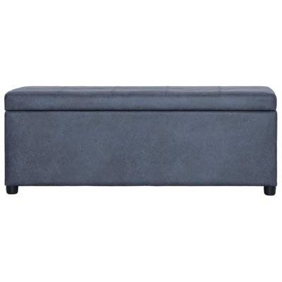 Banquette pouf tabouret meuble banc avec compartiment de rangement 116 cm gris synthétique daim 3002113 - 3002113 - 3001457546063