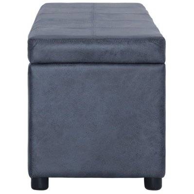 Banquette pouf tabouret meuble banc avec compartiment de rangement 116 cm gris synthétique daim 3002113 - 3002113 - 3001457546063