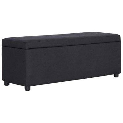 Banquette pouf tabouret meuble banc avec compartiment de rangement 116 cm noir polyester 3002068 - 3002068 - 3001463110425