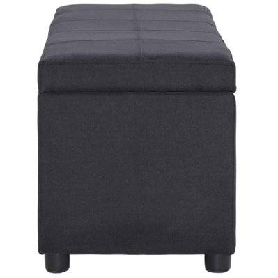 Banquette pouf tabouret meuble banc avec compartiment de rangement 116 cm noir polyester 3002068 - 3002068 - 3001463110425